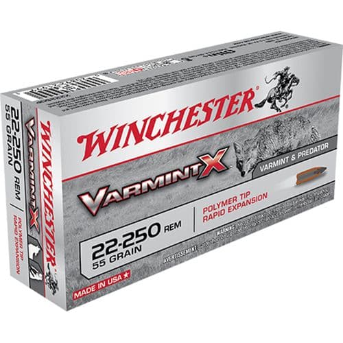 Winchester Ammo Varmint X 22-250 Rem 55 gr Polymer Tip Rapid Expansion - X22250P Winchester Ammo Varmint X 22-250 Rem 55 gr Polymer Tip Rapid Expansion - X22250P