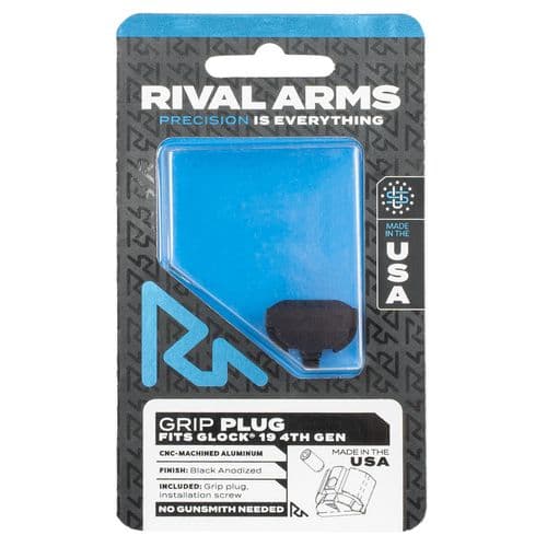 Rival Arms RA75G211A Grip Plug Glock 19 Gen4 Black Hardcoat Anodized Rival Arms RA75G211A Grip Plug Glock 19 Gen4 Black Hardcoat Anodized