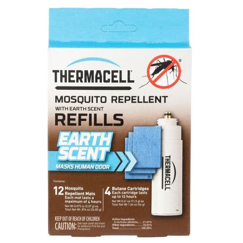 Thermacell E4 Repellent Refill Earth 4 Fuel Cartridges/12 Mats Thermacell E4 Repellent Refill Earth 4 Fuel Cartridges/12 Mats