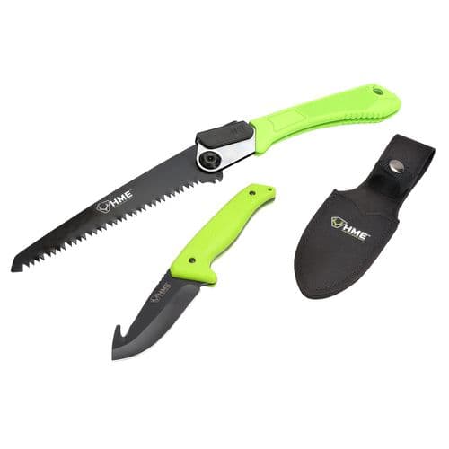 HME KNFSFB Saw and Knife 420HC Stainless Steel Black Oxide Gut Hook/Saw Thermoplastic Rubber Green HME KNFSFB Saw and Knife 420HC Stainless Steel Black Oxide Gut Hook/Saw Thermoplastic Rubber Green