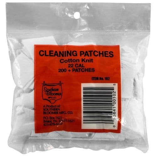 Southern Bloomer 102 Cleaning Patches .22 Cal Cotton 200 Per Pack Southern Bloomer 102 Cleaning Patches .22 Cal Cotton 200 Per Pack