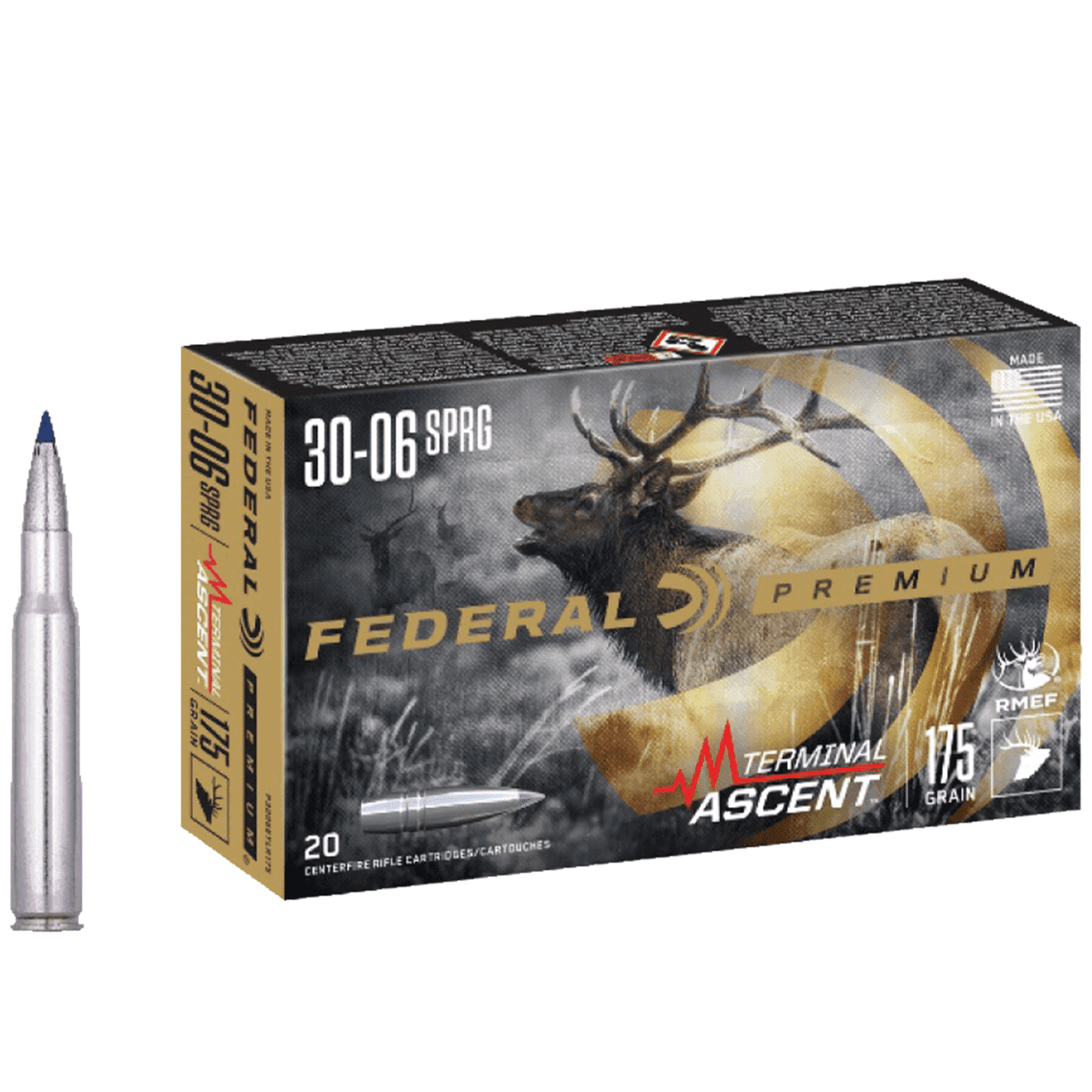 Federal P3006TA1 Premium 30-06 Springfield 175 gr Terminal Ascent 20 Bx/ 10 Cs Federal P3006TA1 Premium 30-06 Springfield 175 gr Terminal Ascent 20 Bx/ 10 Cs