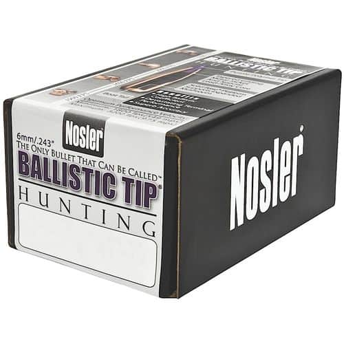 Nosler 24090 Ballistic Tip Hunting 6mm .243 90 GR Ballistic Tip Hunting 50 Box Nosler 24090 Ballistic Tip Hunting 6mm .243 90 GR Ballistic Tip Hunting 50 Box