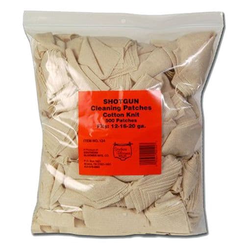 Southern Bloomer 124 Cleaning Patches Shotgun 12ga, 16ga, 20ga Cotton 500 Per Pack Southern Bloomer 124 Cleaning Patches Shotgun 12ga, 16ga, 20ga Cotton 500 Per Pack