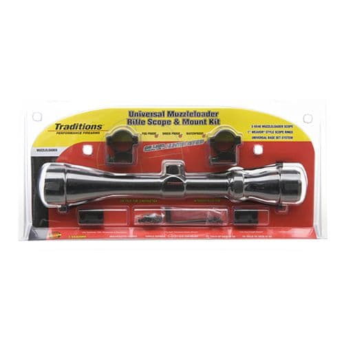 Traditions A1171 Muzzleloader Scope Pack 3-9x 40mm Medium Rings 2 Piece Base Traditions A1171 Muzzleloader Scope Pack 3-9x 40mm Medium Rings 2 Piece Base