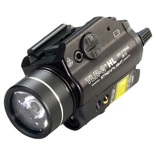 Streamlight 69261 TLR-2 HL Weapon Light White C4 LED 1000 Lumens CR123A Lithium Battery Black Aluminum with Red Laser Streamlight 69261 TLR-2 HL Weapon Light White C4 LED 1000 Lumens CR123A Lithium Battery Black Aluminum with Red Laser
