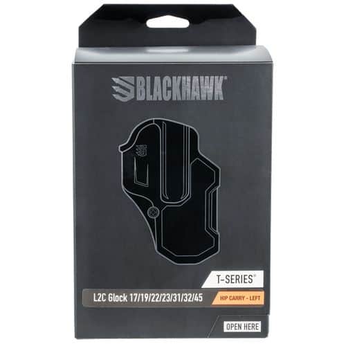 Blackhawk 410700BKL T-Series L2C Black Matte Polymer OWB Glock 17,22,31,34,35,41,47 Left Hand Blackhawk 410700BKL T-Series L2C Black Matte Polymer OWB Glock 17,22,31,34,35,41,47 Left Hand