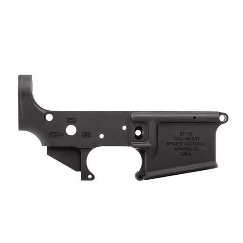 Spike's Tactical No Logo II AR-15 Stripped Lower Receiver Multi Caliber Marked Aluminum Black Spike's Tactical No Logo II AR-15 Stripped Lower Receiver Multi Caliber Marked Aluminum Black