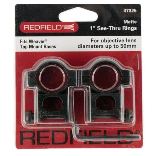 Redfield Mounts 47325 Rings See-Thru Black Matte Redfield Mounts 47325 Rings See-Thru Black Matte