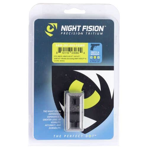 Night Fision SAW201003YGW Night Sight Set Square S&W M&P/SD9 VE/SD40 VE Green Tritium w/Yellow Outline Tritium Green w/White Outline Black Night Fision SAW201003YGW Night Sight Set Square S&W M&P/SD9 VE/SD40 VE Green Tritium w/Yellow Outline Tritium Green w/White Outline Black
