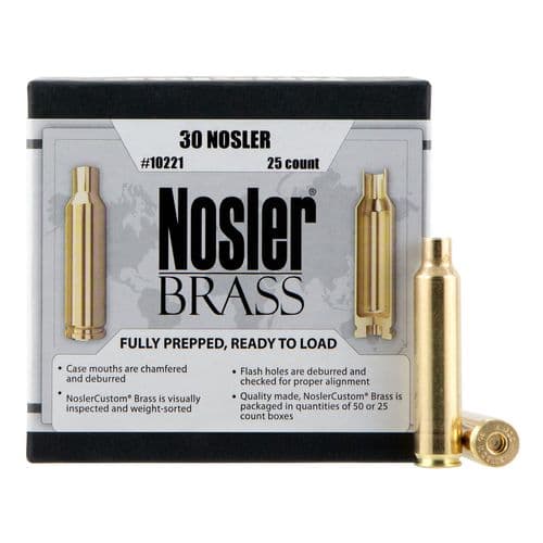 Nosler 10221
30 Nosler Brass 25 Per Box Nosler 10221
30 Nosler Brass 25 Per Box