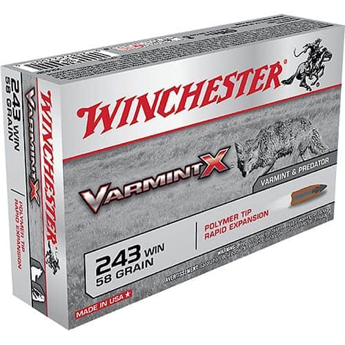 Winchester Ammo X243P Varmint X 243 Win 58 gr Polymer Tip 20 Bx/ 10 Cs Winchester Ammo X243P Varmint X 243 Win 58 gr Polymer Tip 20 Bx/ 10 Cs