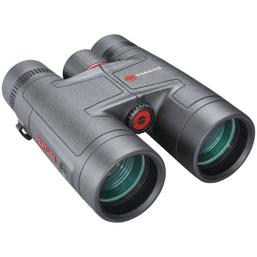 Simmons 8971050P Venture Binocular 10x 50mm 325 ft @ 100 yds FOV 15.24mm Eye Relief Black Simmons 8971050P Venture Binocular 10x 50mm 325 ft @ 100 yds FOV 15.24mm Eye Relief Black