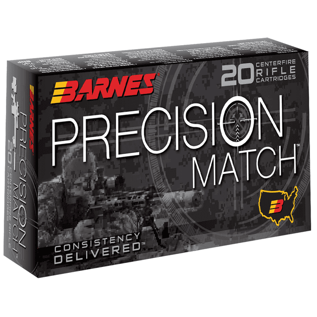 Barnes 30846 Precision Match 5.56x45mm 69 gr OTM Boat Tail Rifle Ammo Barnes 30846 Precision Match 5.56x45mm 69 gr OTM Boat Tail Rifle Ammo