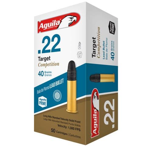 Aguila 1B222514 Match
22 LR 40 GR Lead Solid Point 50 Bx/ 100 Cs Aguila 1B222514 Match
22 LR 40 GR Lead Solid Point 50 Bx/ 100 Cs
