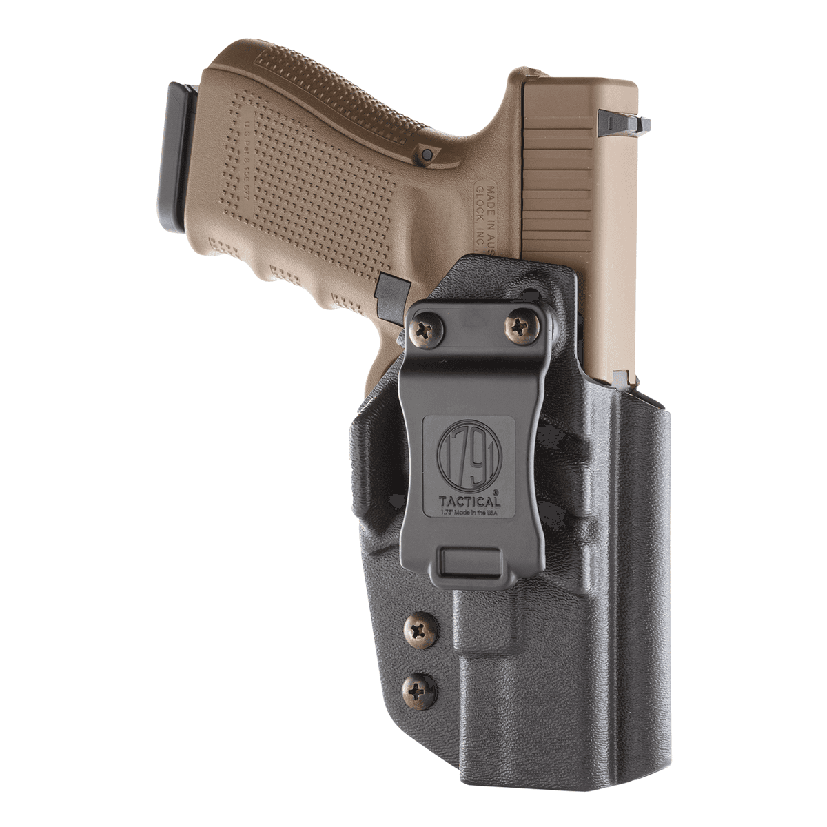 1791 Gunleather TACIWBGLOCKBLKR Tactical Kydex IWB Black Kydex Belt Clip Compatible w/Glock Right Hand 1791 Gunleather TACIWBGLOCKBLKR Tactical Kydex IWB Black Kydex Belt Clip Compatible w/Glock Right Hand