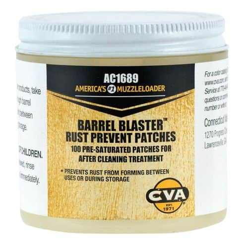 CVA AC1689 Barrel Blaster PreLubed Patches Jar 100 CVA AC1689 Barrel Blaster PreLubed Patches Jar 100