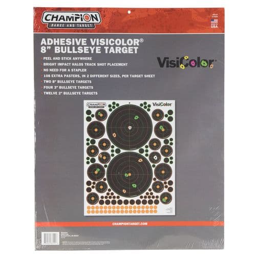 Champion Targets 46137 VisiColor Variety Pack Self-Adhesive Paper Bullseye Orange/Black 5 Pack Champion Targets 46137 VisiColor Variety Pack Self-Adhesive Paper Bullseye Orange/Black 5 Pack