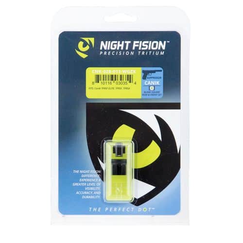 Night Fision CNK028003WGZ Night Sight Set Square Suppressor Height Century Canik TP9SFx/TP9SFL Green Tritium w/White Outline Black Night Fision CNK028003WGZ Night Sight Set Square Suppressor Height Century Canik TP9SFx/TP9SFL Green Tritium w/White Outline Black