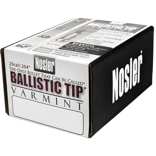 Nosler 39573 Ballistic Tip Varmint204 Caliber .204 32 GR Ballistic Tip Varmint 250 Box Nosler 39573 Ballistic Tip Varmint204 Caliber .204 32 GR Ballistic Tip Varmint 250 Box