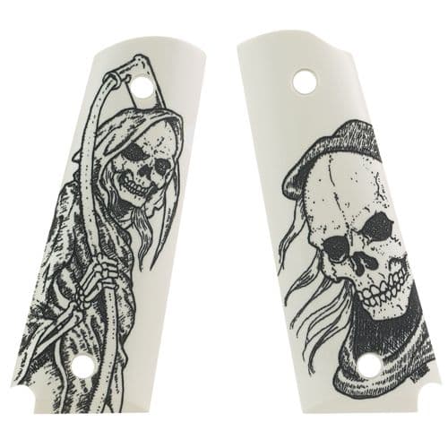 Hogue 45026 Scrimshaw Grip Grim Reaper
1911 Government Polymer Ivory Hogue 45026 Scrimshaw Grip Grim Reaper
1911 Government Polymer Ivory