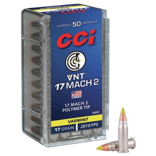 CCI 948CC Varmint VNT 17 HM2 17 gr Polymer Tip 50 Bx/ 100 Cs CCI 948CC Varmint VNT 17 HM2 17 gr Polymer Tip 50 Bx/ 100 Cs