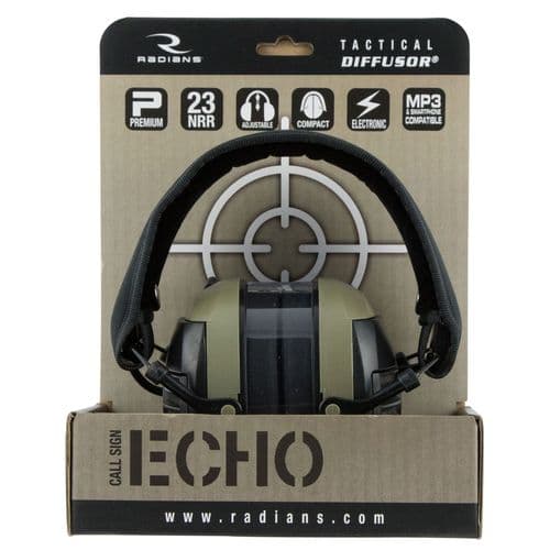 Radians CSE10BX Diffusor Electronic Earmuff 23 dB Black/Green Radians CSE10BX Diffusor Electronic Earmuff 23 dB Black/Green