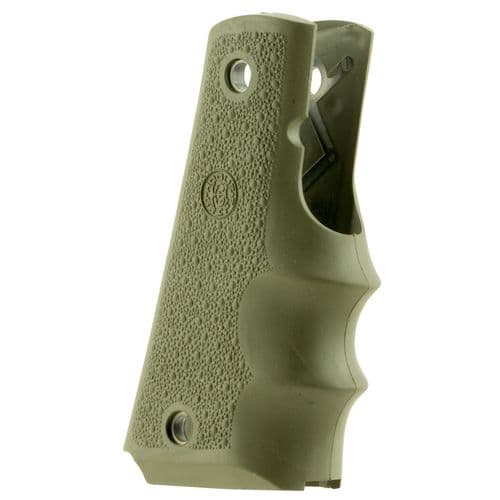 Hogue 45001 Rubber Grip with Finger Grooves 1911 Government Textured OD Green Hogue 45001 Rubber Grip with Finger Grooves 1911 Government Textured OD Green