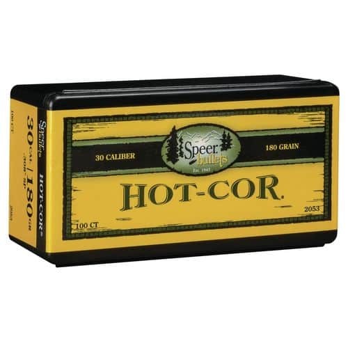 Speer Bullets 2053 Hot-Cor 30 Caliber .308 180 GR Spitzer Soft Point 100 Box Speer Bullets 2053 Hot-Cor 30 Caliber .308 180 GR Spitzer Soft Point 100 Box
