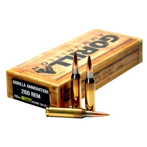 Gorilla GA260130BHT Gorilla Match 260 Rem 130 gr Berger Tactical Match 20 Bx/ 10 Cs Gorilla GA260130BHT Gorilla Match 260 Rem 130 gr Berger Tactical Match 20 Bx/ 10 Cs