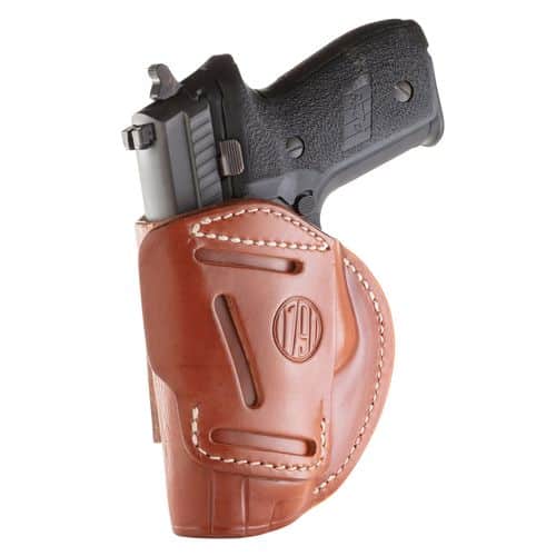 1791 Gunleather 4WH5CBRR 4-Way IWB/OWB 05 Classic Brown Leather Belt Clip Fits S&W M&P/Springfield XD/Glock 17/HK VP9 1791 Gunleather 4WH5CBRR 4-Way IWB/OWB 05 Classic Brown Leather Belt Clip Fits S&W M&P/Springfield XD/Glock 17/HK VP9