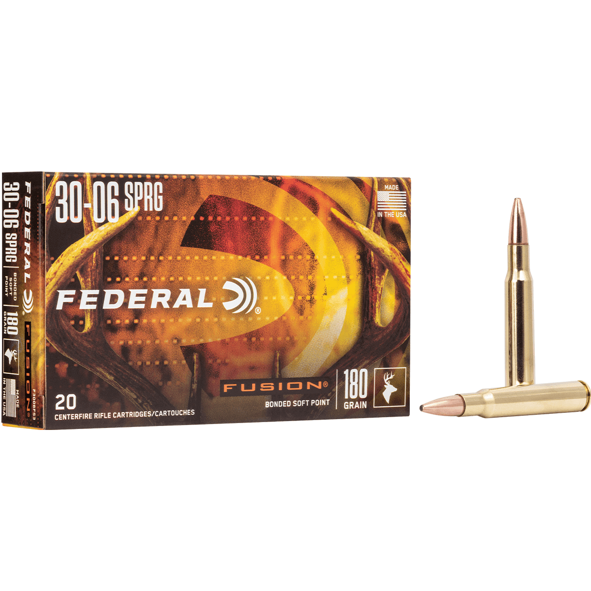 Federal Fusion 30-06 Springfield 180 gr Soft Point Hunting Ammo Federal Fusion 30-06 Springfield 180 gr Soft Point Hunting Ammo