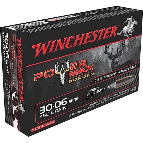 Winchester Ammo X30061BP Power Max Bonded 30-06 Springfield 150 gr Protected Hollow Point 20 Bx/ 10 Cs Winchester Ammo X30061BP Power Max Bonded 30-06 Springfield 150 gr Protected Hollow Point 20 Bx/ 10 Cs
