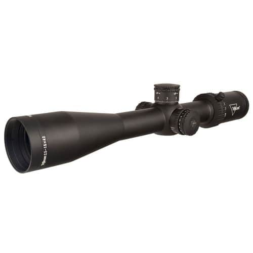 Trijicon 2900034 Credo 2.5-15x 42mm Obj 41.20-6.90 ft @ 100 yds FOV 30mm Tube Matte Black Finish Illuminated Red MRAD Center Dot Trijicon 2900034 Credo 2.5-15x 42mm Obj 41.20-6.90 ft @ 100 yds FOV 30mm Tube Matte Black Finish Illuminated Red MRAD Center Dot