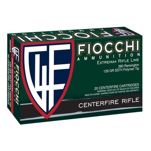 Fiocchi 260HSA Extrema 260 Rem 129 gr SST Polymer Tip BT 20 Bx/ 10 Cs Fiocchi 260HSA Extrema 260 Rem 129 gr SST Polymer Tip BT 20 Bx/ 10 Cs