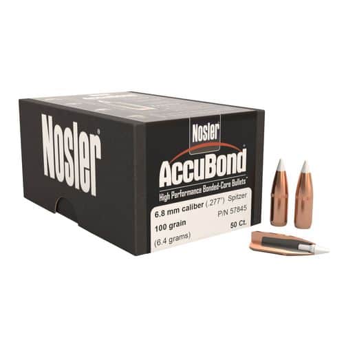 Nosler 57845 AccuBond 6.8mm .277 100 GR Spitzer 50 Box Nosler 57845 AccuBond 6.8mm .277 100 GR Spitzer 50 Box