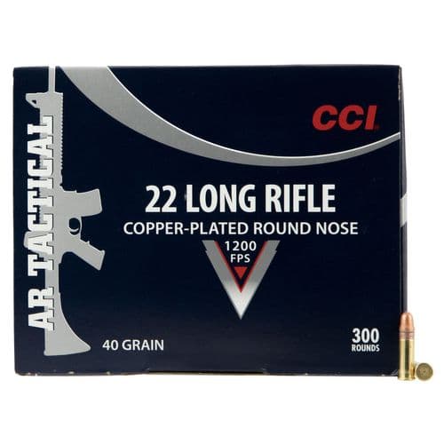 CCI 956 Target & Plinking AR Tactical 22 LR 40 gr Copper-Plated Round Nose 300 Bx/ 10 Cs CCI 956 Target & Plinking AR Tactical 22 LR 40 gr Copper-Plated Round Nose 300 Bx/ 10 Cs
