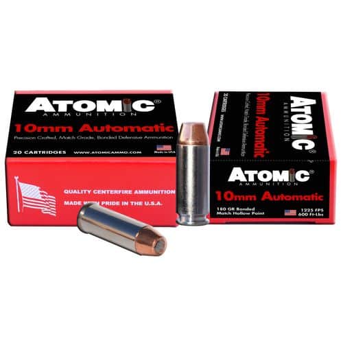 Atomic 00457 Pistol 10mm Auto 180 gr Bonded Match Hollow Point 20 Bx/ 10 Cs Atomic 00457 Pistol 10mm Auto 180 gr Bonded Match Hollow Point 20 Bx/ 10 Cs