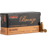 PMC 25A Bronze 25 ACP 50 gr Full Metal Jacket 50 Per Box 20 Cs PMC 25A Bronze 25 ACP 50 gr Full Metal Jacket 50 Per Box 20 Cs