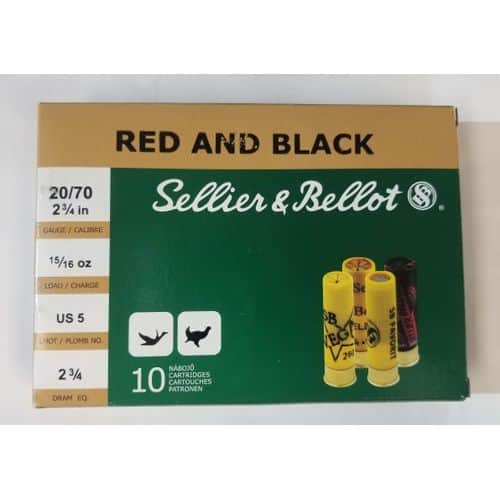 Sellier & Bellot Red and Black 20GA - 2 3/4 - #5 Sellier & Bellot Red and Black 20GA - 2 3/4 - #5