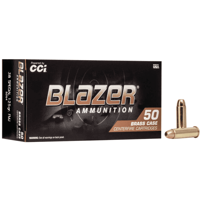 CCI 5204 Blazer Brass Handgun 38 Special 125 gr Full Metal Jacket CCI 5204 Blazer Brass Handgun 38 Special 125 gr Full Metal Jacket