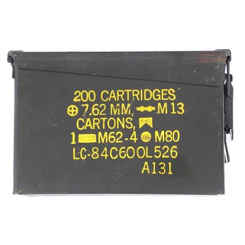 Winchester M80 7.62x51 149 Grain FMJ 2790 FPS 200 Can LAKE CITY 20 Headstamp Winchester M80 7.62x51 149 Grain FMJ 2790 FPS 200 Can LAKE CITY 20 Headstamp