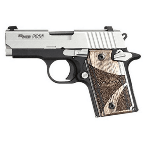 SIG Sauer P938 Semi Auto Pistol 9mm Luger 3" Barrel 6 Rounds Ambidextrous Controls Night Sights Two Tone SIG Sauer P938 Semi Auto Pistol 9mm Luger 3" Barrel 6 Rounds Ambidextrous Controls Night Sights Two Tone