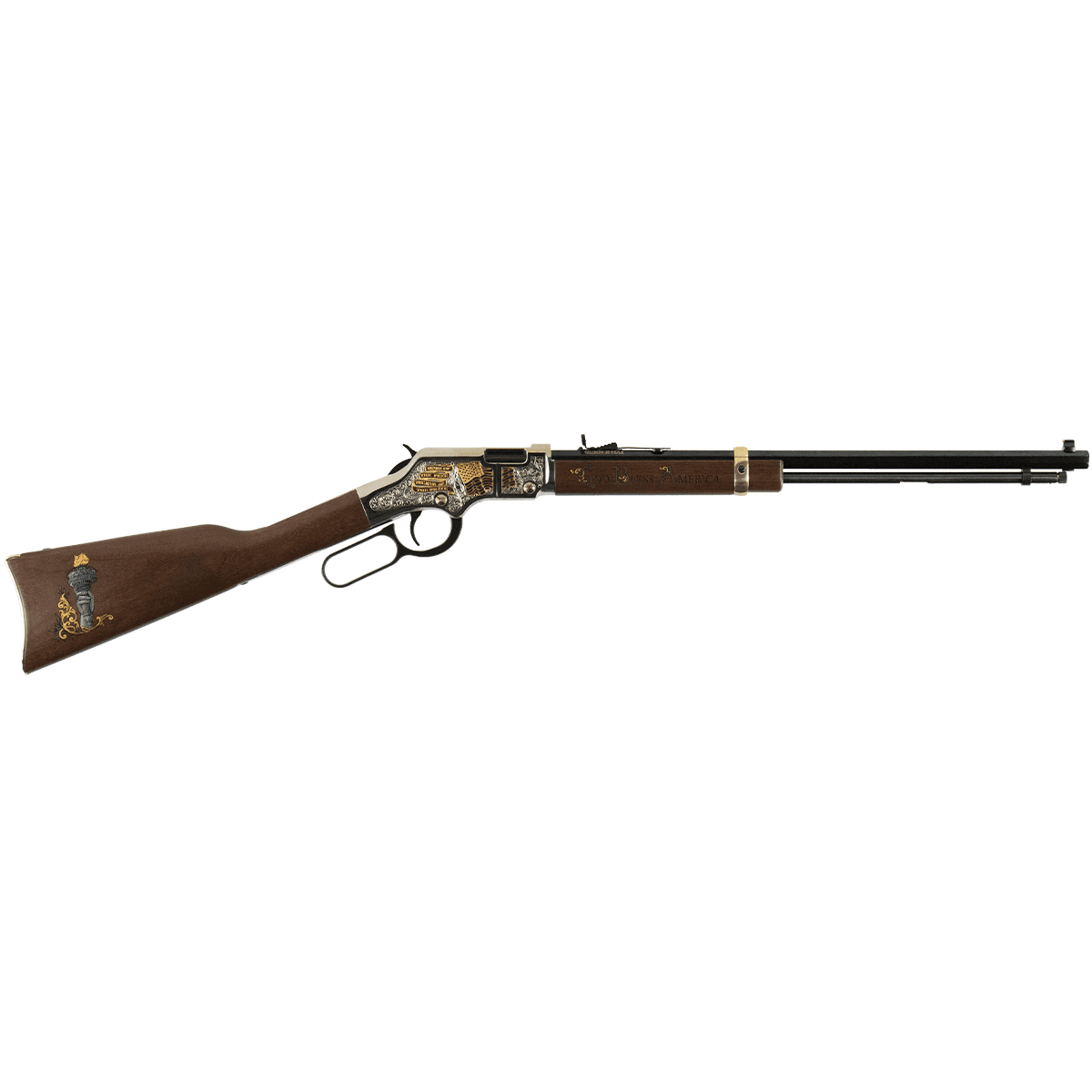 Henry Golden Boy God Bless America 22 Short 22 Long 22 LR Lever Action Rifle Henry Golden Boy God Bless America 22 Short 22 Long 22 LR Lever Action Rifle