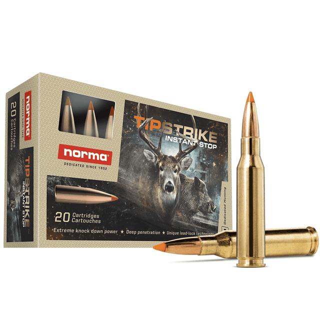 Norma Ammunition Dedicated Hunting Tipstrike Ammo, 160gr 20 Per Box/10 Case 7mm-08Rem - 20170362 Norma Ammunition Dedicated Hunting Tipstrike Ammo, 160gr 20 Per Box/10 Case 7mm-08Rem - 20170362