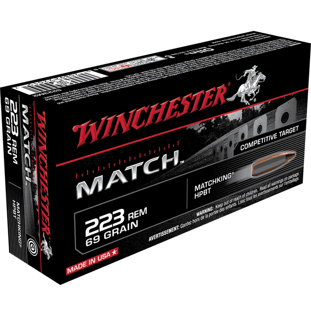 Winchester Match 223 Rem 69 gr Sierra MatchKing BTHP Rifle Ammo Winchester Match 223 Rem 69 gr Sierra MatchKing BTHP Rifle Ammo