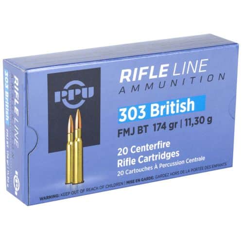 PPU PP303F Standard Rifle 303 British 174 gr Full Metal Jacket Boat Tail 20 Per Box PPU PP303F Standard Rifle 303 British 174 gr Full Metal Jacket Boat Tail 20 Per Box