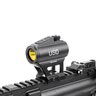 US Optics TSR-1X 5 MOA Red Dot Sight mounted on rifle front left view US Optics TSR-1X 5 MOA Red Dot Sight mounted on rifle front left view