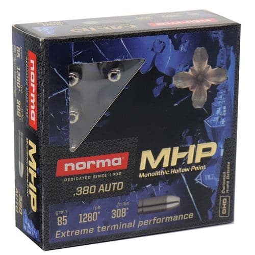 Norma MHP .380 Auto 85 Grain - Monolith Defense Norma MHP .380 Auto 85 Grain - Monolith Defense