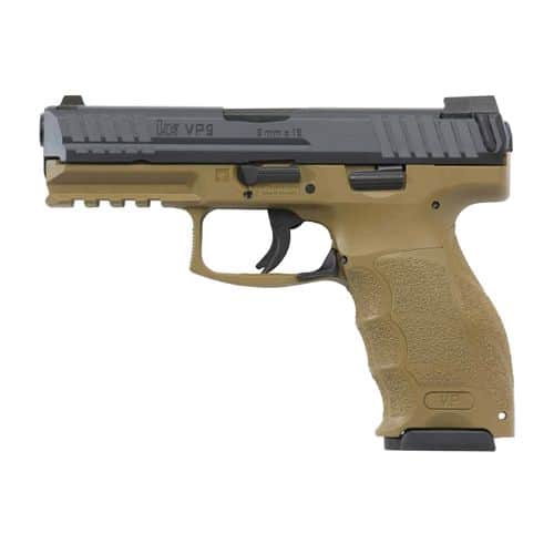 H&K VP9 9mm Luger 4.09" Barrel 15rds Night Sights Poly FDE H&K VP9 9mm Luger 4.09" Barrel 15rds Night Sights Poly FDE